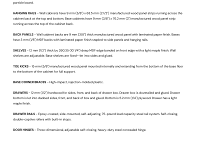 Saco Standard Construction Information