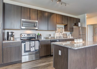 TFL Teak Cabinets Finished Kitchen Marbled Counter Tops